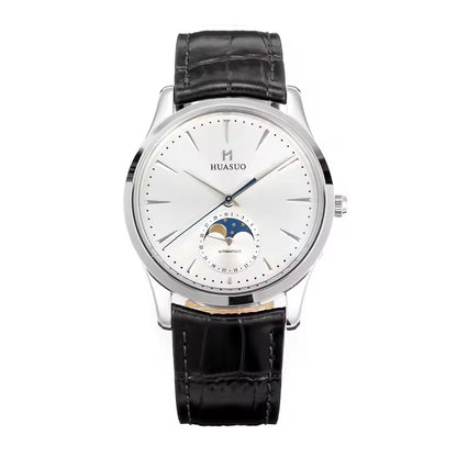 HUASUO 39mm Luxury Aventurine Moon Phase Men's Watches