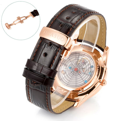 HUASUO 39mm Luxury Aventurine Moon Phase Men's Watches