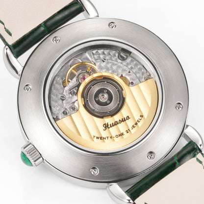 HUASUO 41mm ETA2892 Retro Jade Or Malachit Dial Mens Watches