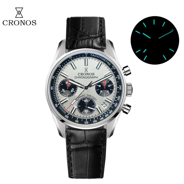 ★Xmas Sale★Cronos 38.5mm Chronograph Quartz Men Watch L6035