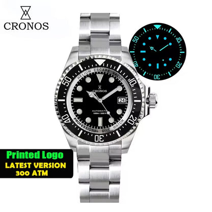 Cronos 44mm Sub Diver Watch 2000 Meters Water Miyota 9015 L6039