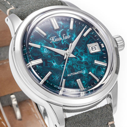 HUASUO 39mm NH35 Men's Handmade Lacquer Dial Watches