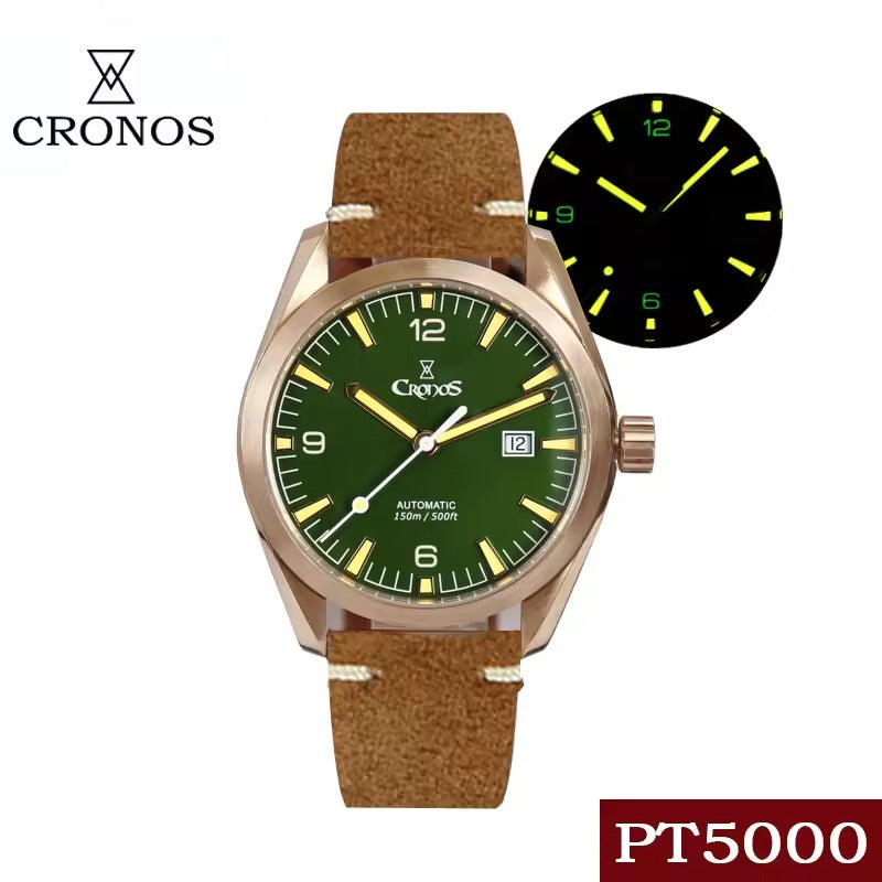 Cronos Men Bronze CuSn8 Automatic PT5000 Watch L6003