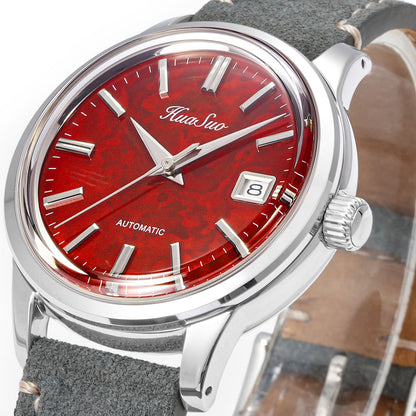 HUASUO 39mm NH35 Men's Handmade Lacquer Dial Watches
