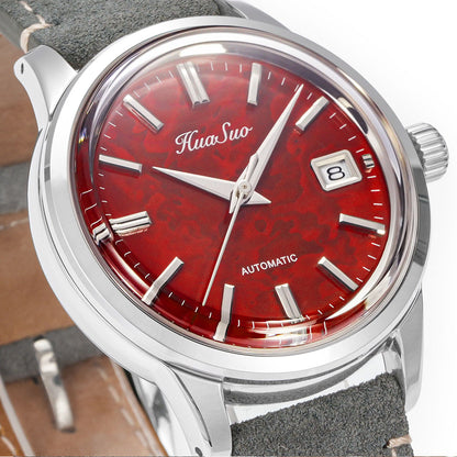 HUASUO 39mm NH35 Men's Handmade Lacquer Dial Watches