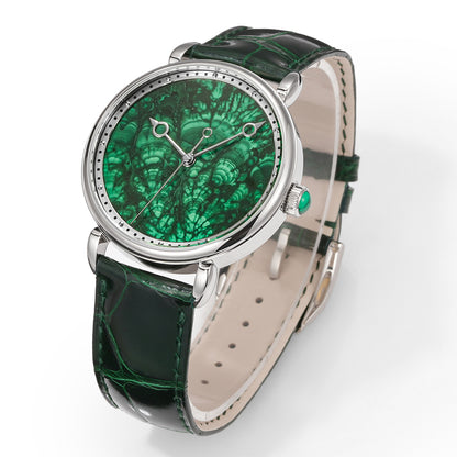 HUASUO 41mm ETA2892 Retro Jade Or Malachit Dial Mens Watches