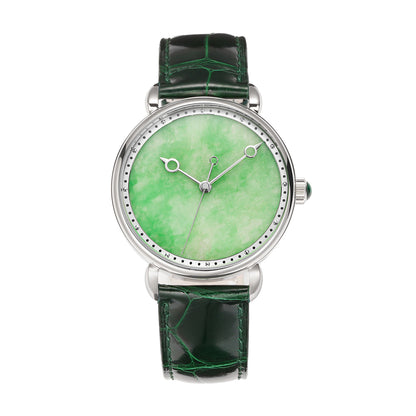 HUASUO 41mm ETA2892 Retro Jade Or Malachit Dial Mens Watches