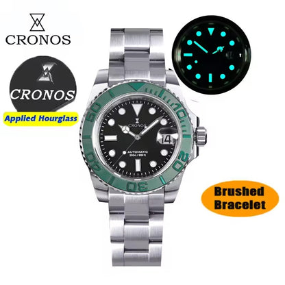 Cronos 2.5x Water Ghost Sub Dive Watch L6018 Fully Brushed Bracelet