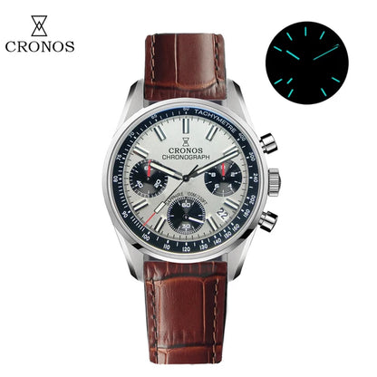 ★Xmas Sale★Cronos 38.5mm Chronograph Quartz Men Watch L6035