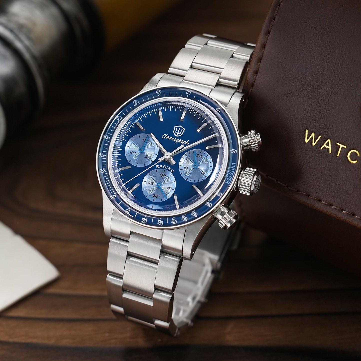 ⚡EarlyBird⚡Watchdives WD6263 Vintage Racing Chronograph Watch