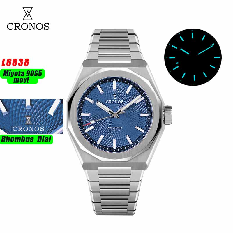 Cronos 39mm Miyota 9015/9s05  Men Watch L6038