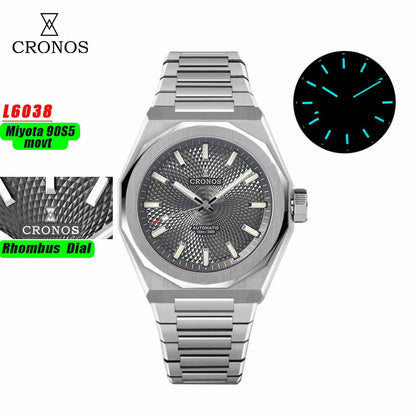 Cronos 39mm Miyota 9015/9s05  Men Watch L6038