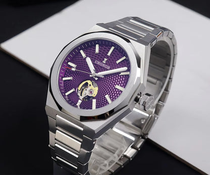 Cronos New 39mm Skeleton Dial Miyota 90S5 See-through Caseback Men Automatic Watch L6038M