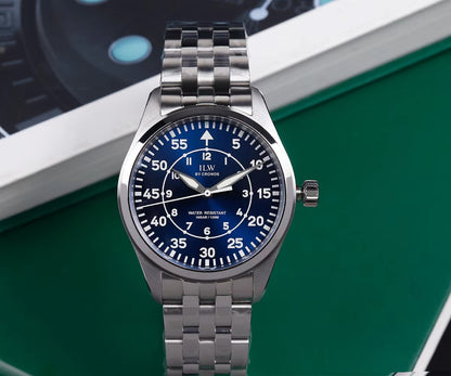 Cronos Pilot Flieger Watch 39mm VH31 Quartz Men’s Watch Stainless Steel Sapphire Crystal  L6057M
