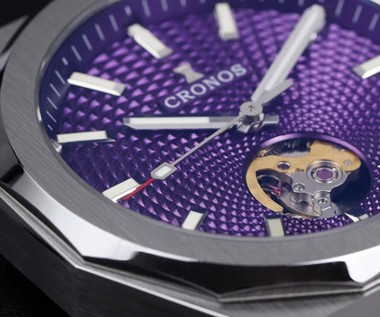 Cronos New 39mm Skeleton Dial Miyota 90S5 See-through Caseback Men Automatic Watch L6038M