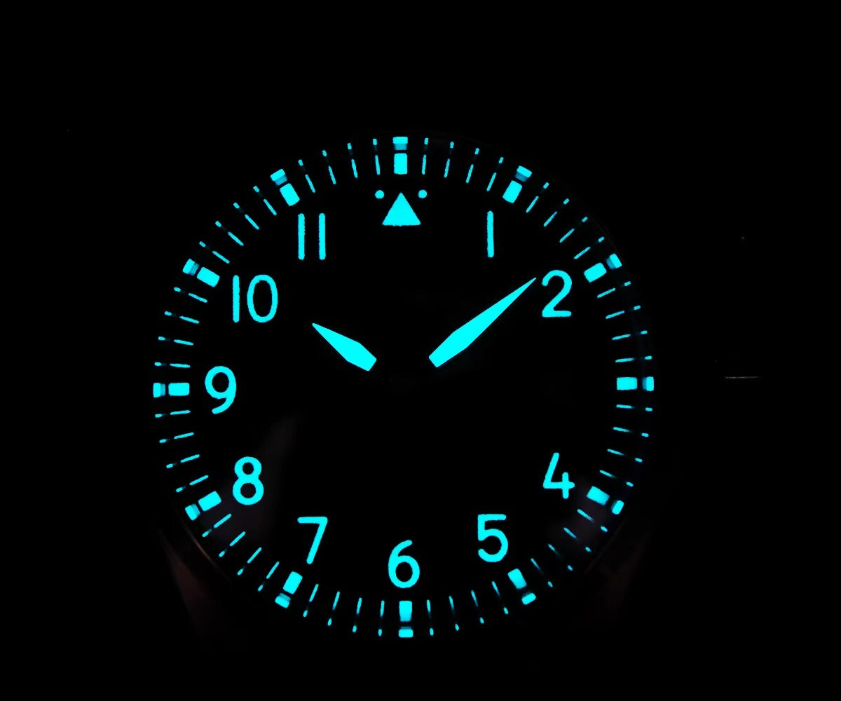 Cronos Pilot Flieger Watch 39mm VH31 Quartz Men’s Watch Stainless Steel Sapphire Crystal  L6057M