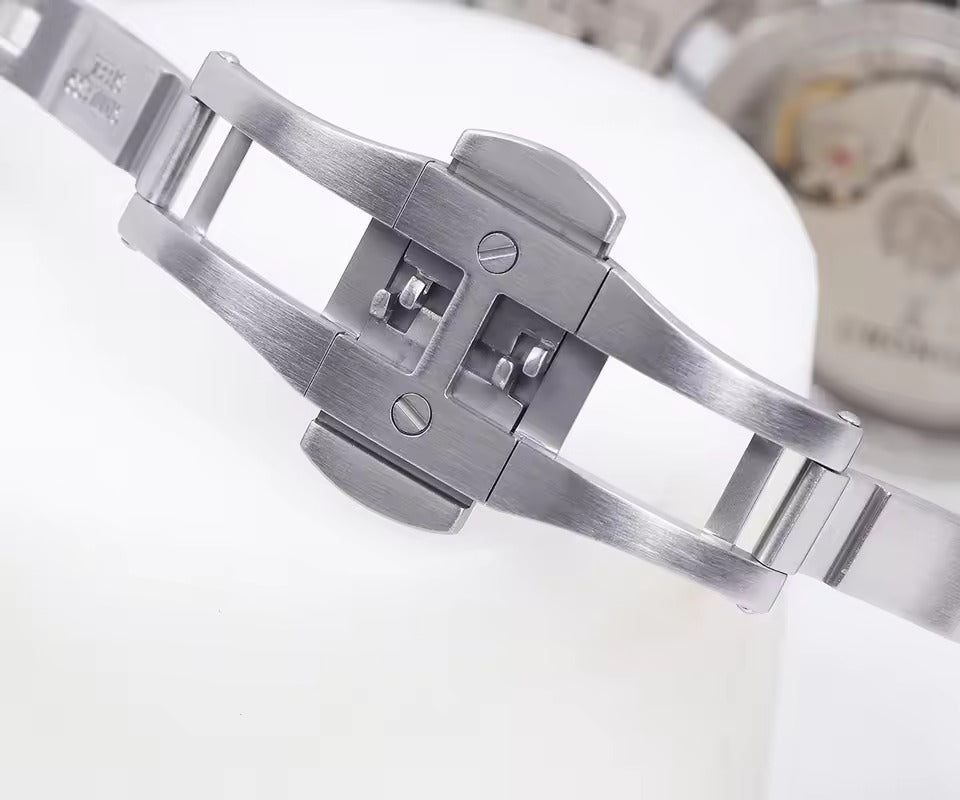 Cronos 39mm Automatic Men’s Watch Frosted Enamel Dial Miyota 9015 / Peacock SL1626 Movement H-Link Bracelet L6058