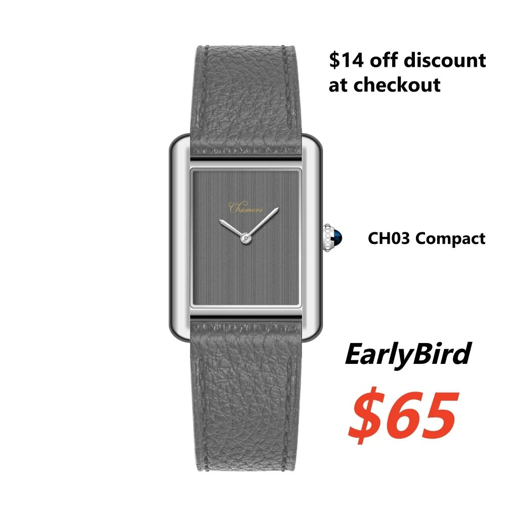Chameri CH03 Compact 22mm Swiss Ronda 762 Rectangular Dress Watch