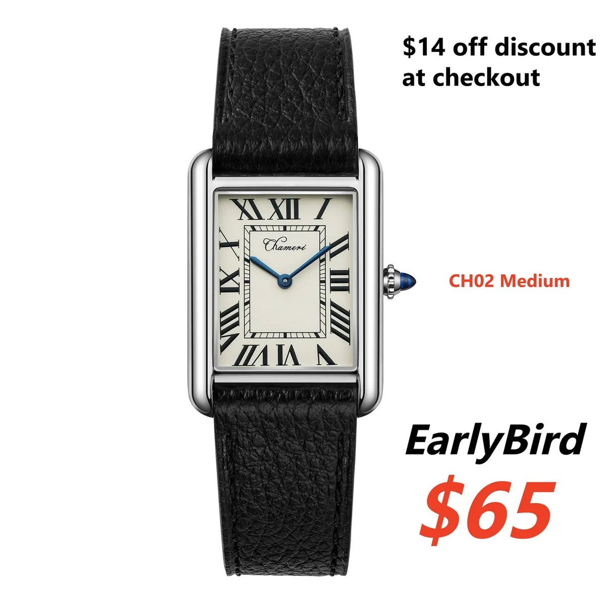 Chameri CH02 Medium 25mm Swiss Ronda 762 Rectangular Dress Watch