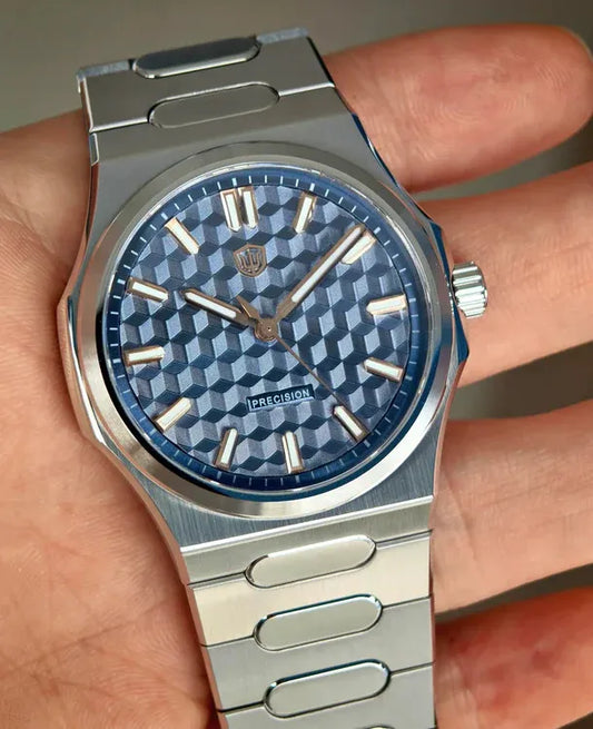 Watchdives Premier WD0016B Square-Block Faceted Dial Original Design