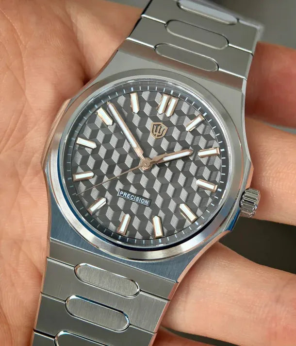 Watchdives Premier WD0016B Square-Block Faceted Dial Original Design