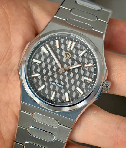 Watchdives Premier WD0016B Square-Block Faceted Dial Original Design