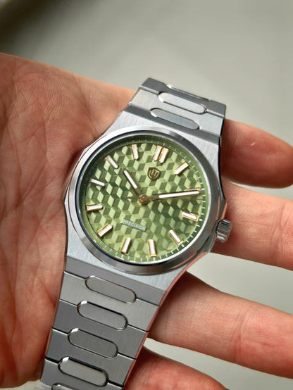 Watchdives Premier WD0016B Square-Block Faceted Dial Original Design