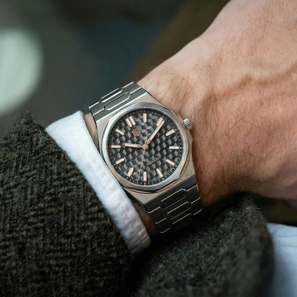 Watchdives Premier WD0016B Square-Block Faceted Dial Original Design