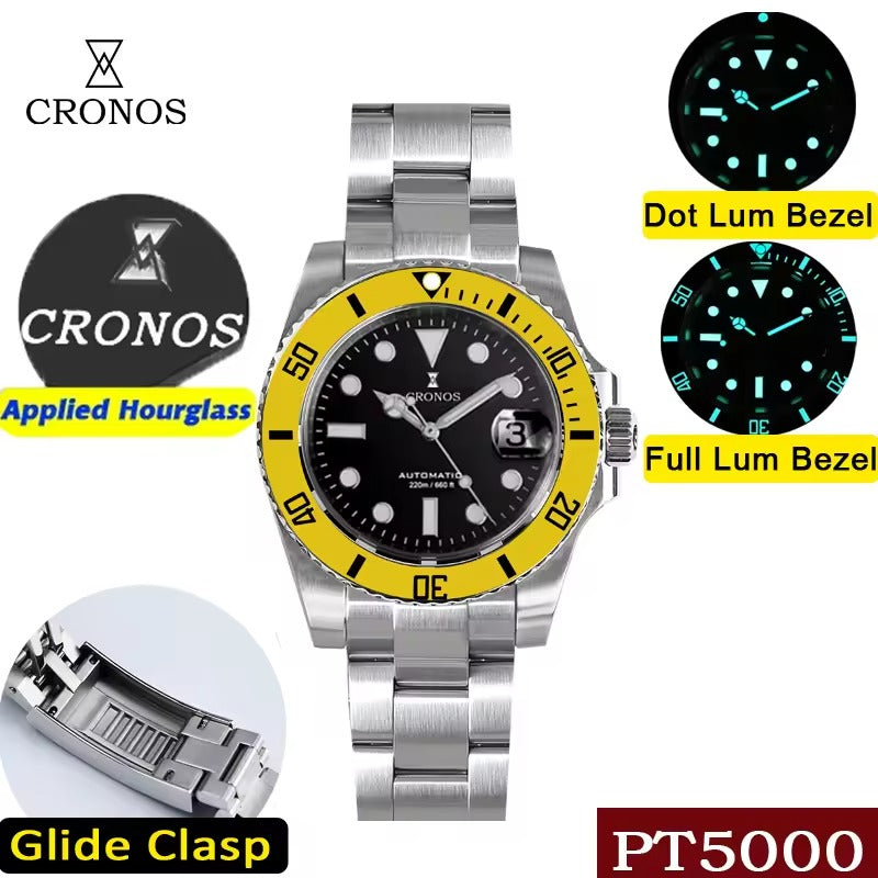 Cronos Water Ghost Luxury Dive Watch PT5000 Movement L6005