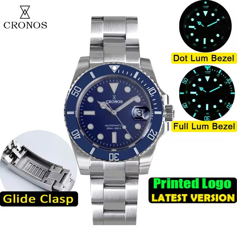 Cronos Water Ghost Luxury Dive Watch PT5000 Movement L6005-with Calendar