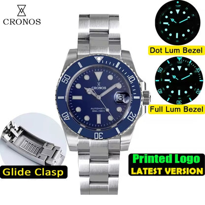 Cronos Water Ghost Luxury Dive Watch PT5000 Movement L6005-with Calendar