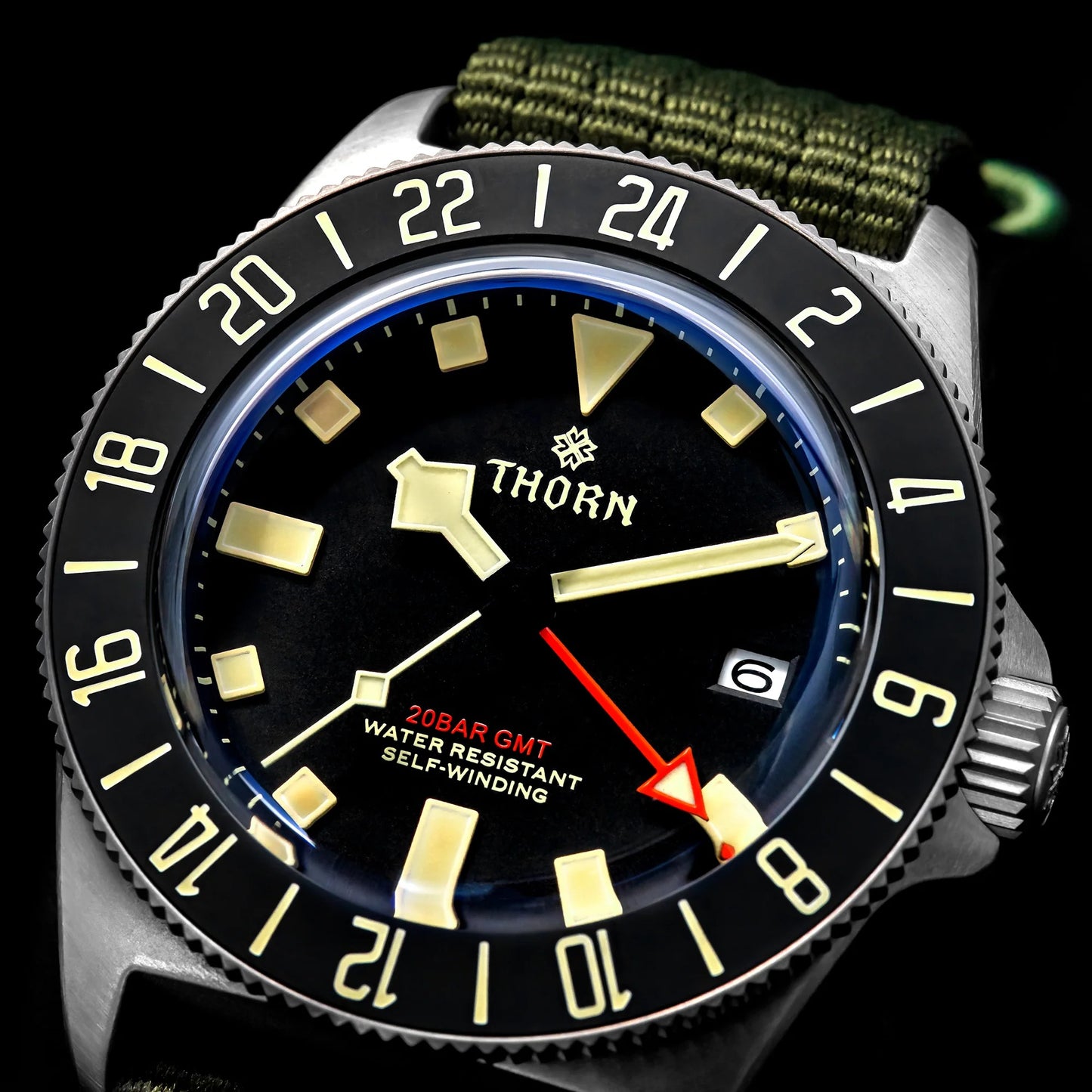 THORN 42mm NH34 GMT Automatic Dive Watch T020