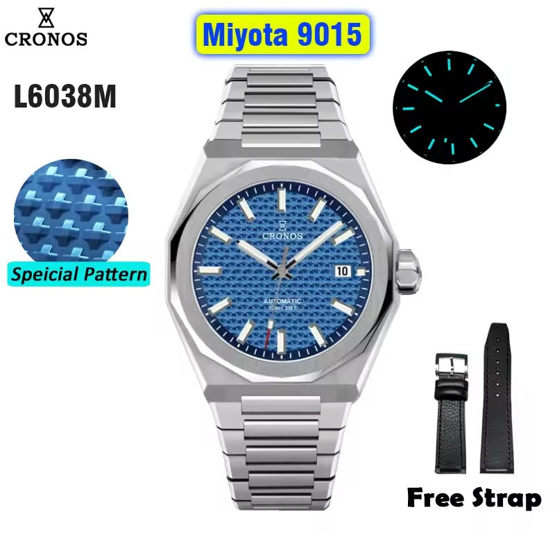 Cronos 39mm Miyota 9015/9s05  Men Watch L6038