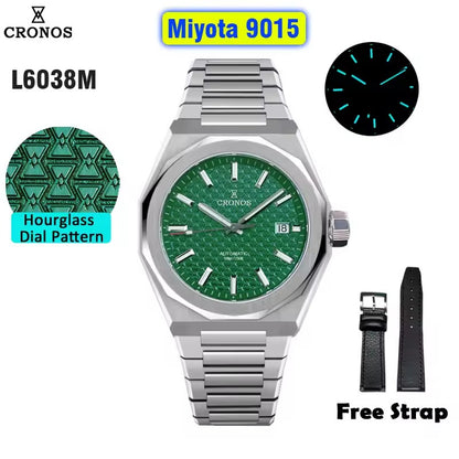 Cronos 39mm Miyota 9015/9s05  Men Watch L6038