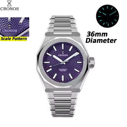 Cronos 2026 NEW 36mm Automatic PT5004/Miyota 90s5 See-through Back Watch L6050M L6051M