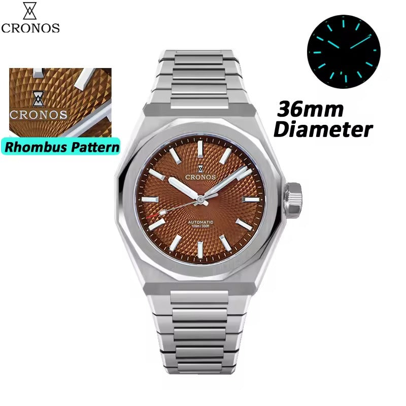 Cronos 2026 NEW 36mm Automatic PT5004/Miyota 90s5 See-through Back Watch L6050M L6051M