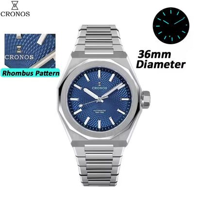 Cronos 2026 NEW 36mm Automatic PT5004/Miyota 90s5 See-through Back Watch L6050M L6051M