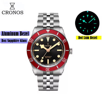 Cronos New 39mm BB54 Vintage Diver PT5004/ Miyota9015 Automatic Watches L6052/L6053