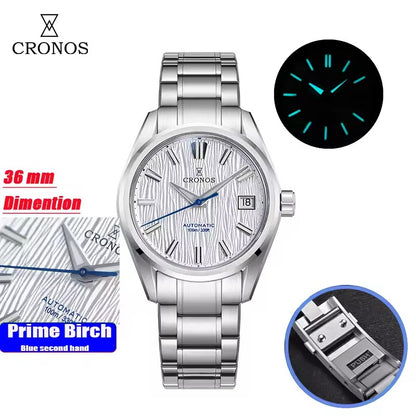Cronos Men Watches 36mm Automatic PT5000 Miyota 9015 L6048M