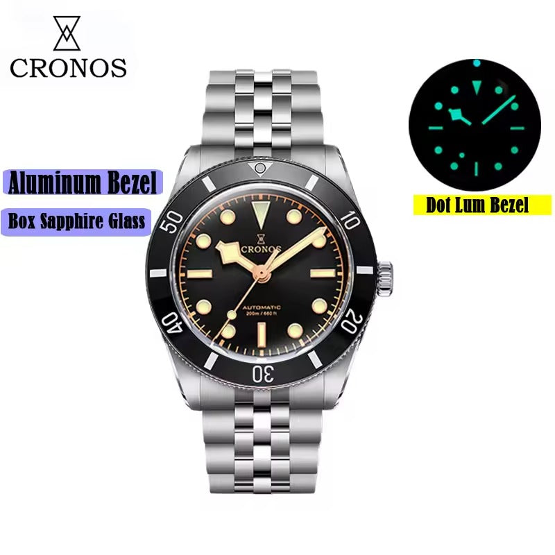 Cronos New 39mm BB54 Vintage Diver PT5004/ Miyota9015 Automatic Watches L6052/L6053