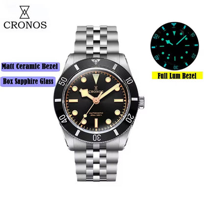 Cronos New 39mm BB54 Vintage Diver PT5004/ Miyota9015 Automatic Watches L6052/L6053