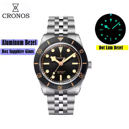 Cronos New 39mm BB54 Vintage Diver PT5004/ Miyota9015 Automatic Watches L6052/L6053