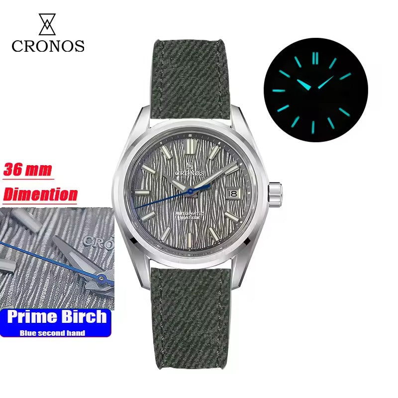 Cronos Men Watches 36mm Automatic PT5000 Miyota 9015 L6048M