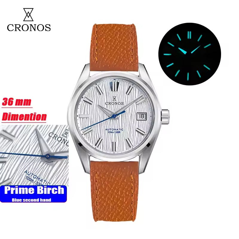Cronos Men Watches 36mm Automatic PT5000 Miyota 9015 L6048M