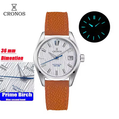 Cronos Men Watches 36mm Automatic PT5000 Miyota 9015 L6048M