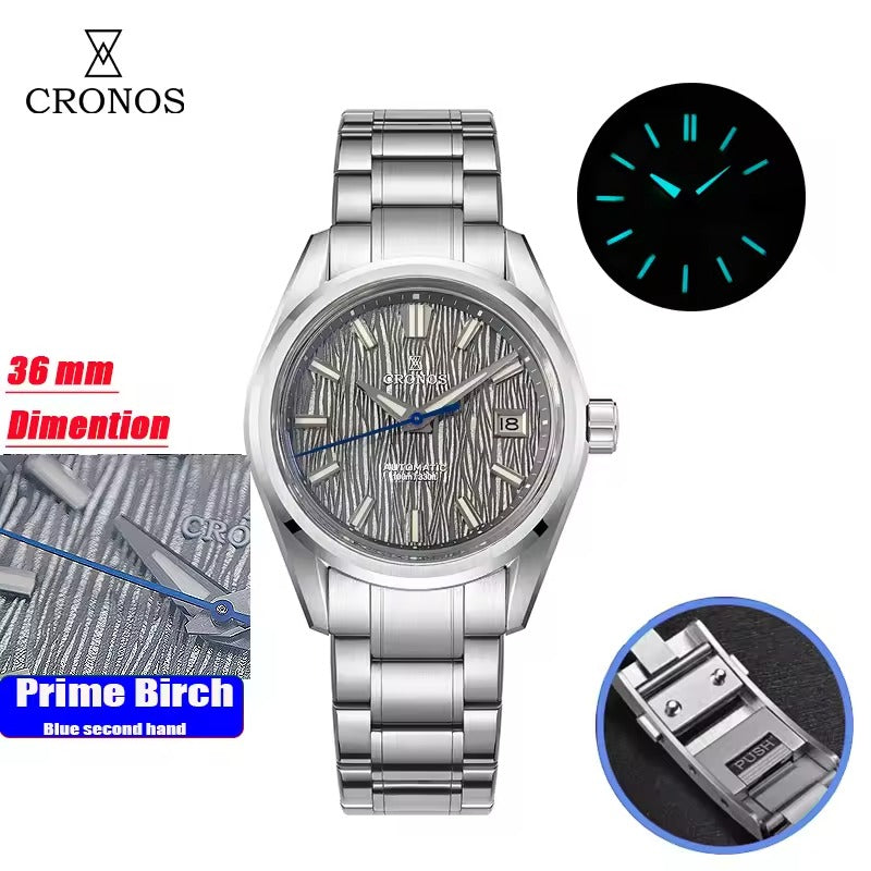 Cronos Men Watches 36mm Automatic PT5000 Miyota 9015 L6048M