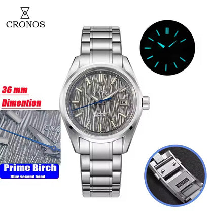 Cronos Men Watches 36mm Automatic PT5000 Miyota 9015 L6048M
