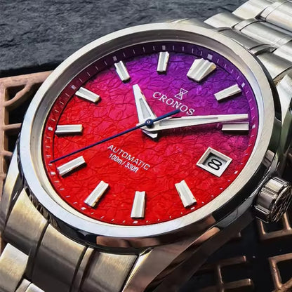 Cronos Men Watch 36mm Miyota 9015 Movement Ice Crack Dail L6049M