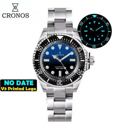 Cronos 44mm Sub Diver Watch L6009 - No Calendar
