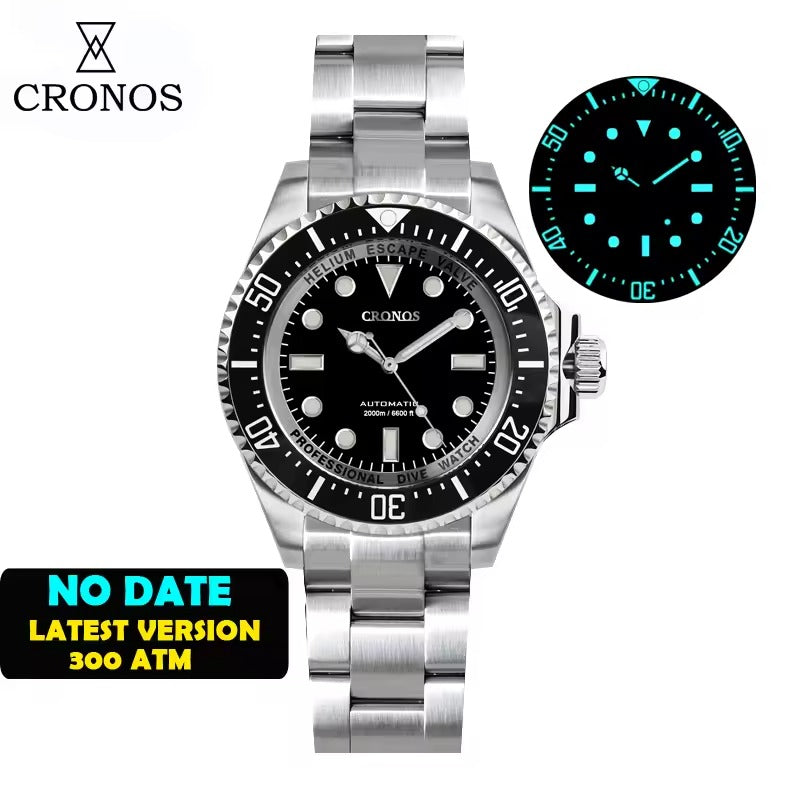 Cronos 44mm Sub Diver Watch 2000 Meters Water Miyota 9015 L6039